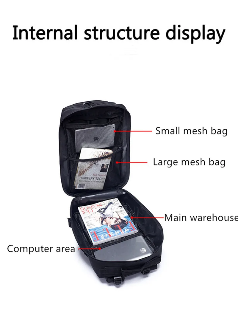 

Outdoor 40L Big Capacity Tactical Backpack Waterproof Wearable Men Hiking Military Hunting Equipment Camping Backpack Bags