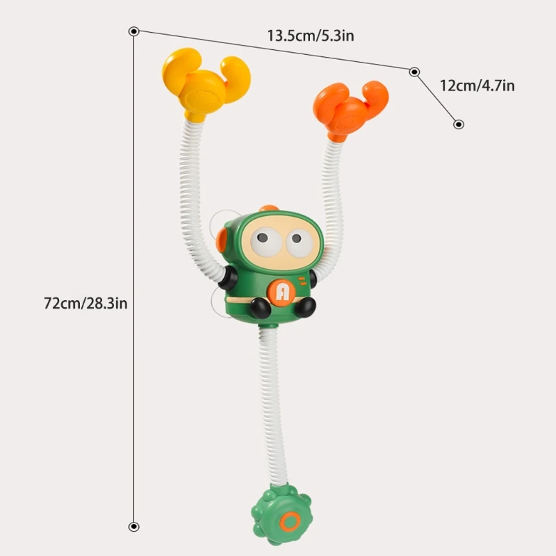 

Water Sprinkler Toy Bath Toy Swimming Pool Toy Bath Playing Cartoon Shower Head Rose Shower Toy Robot for Bathtub Infant