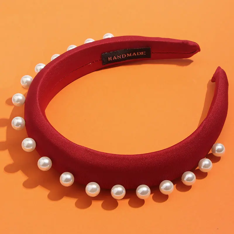 Женский обруч для волос Flatfoosie простой с узелком и жемчужинами в Корейском стиле