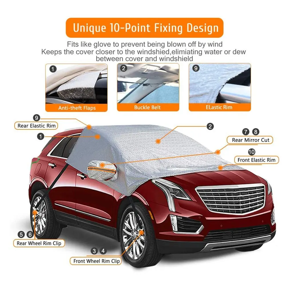 

Auto Parts Sunshade Snow Block Rain Block Frost Block Ultraviolet Radiation Anti-wind Multifunctional Car Cover