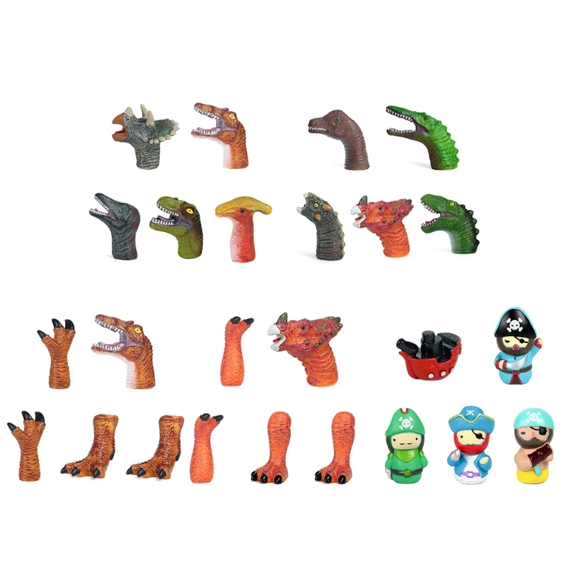 

5pcs/set Dinosaur Animal Finger Puppet Children Early Education Puzzle Toy 54DF
