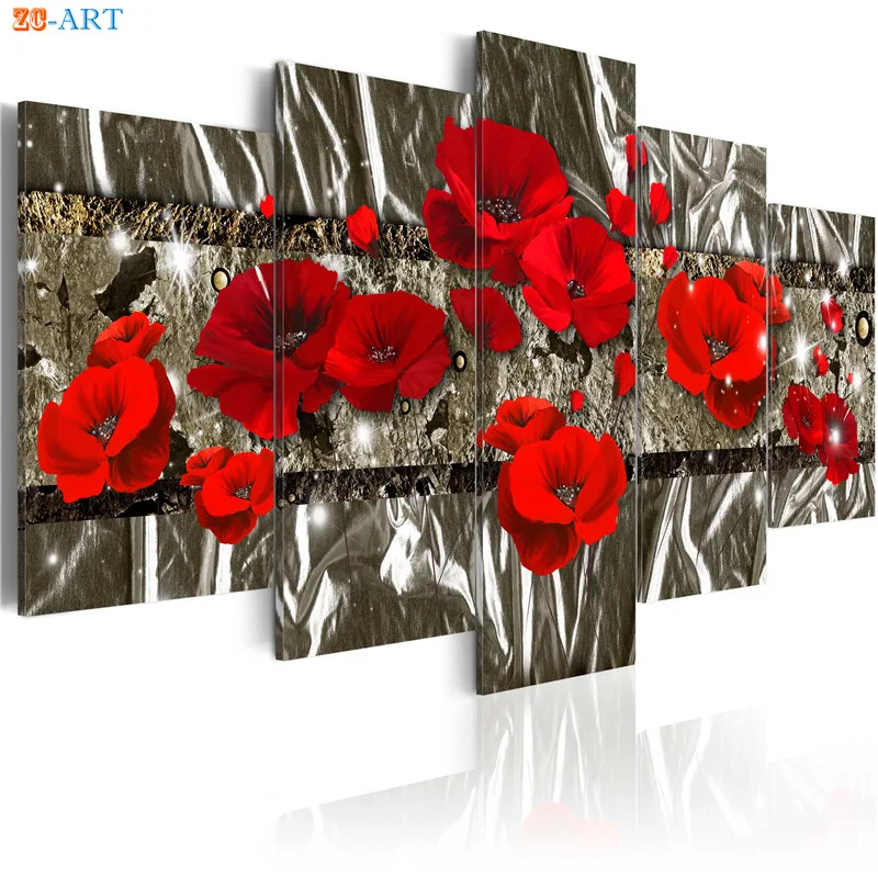 5 шт. цветущие цветы холст картины Большой Wall Art настенные для Гостиная подарок
