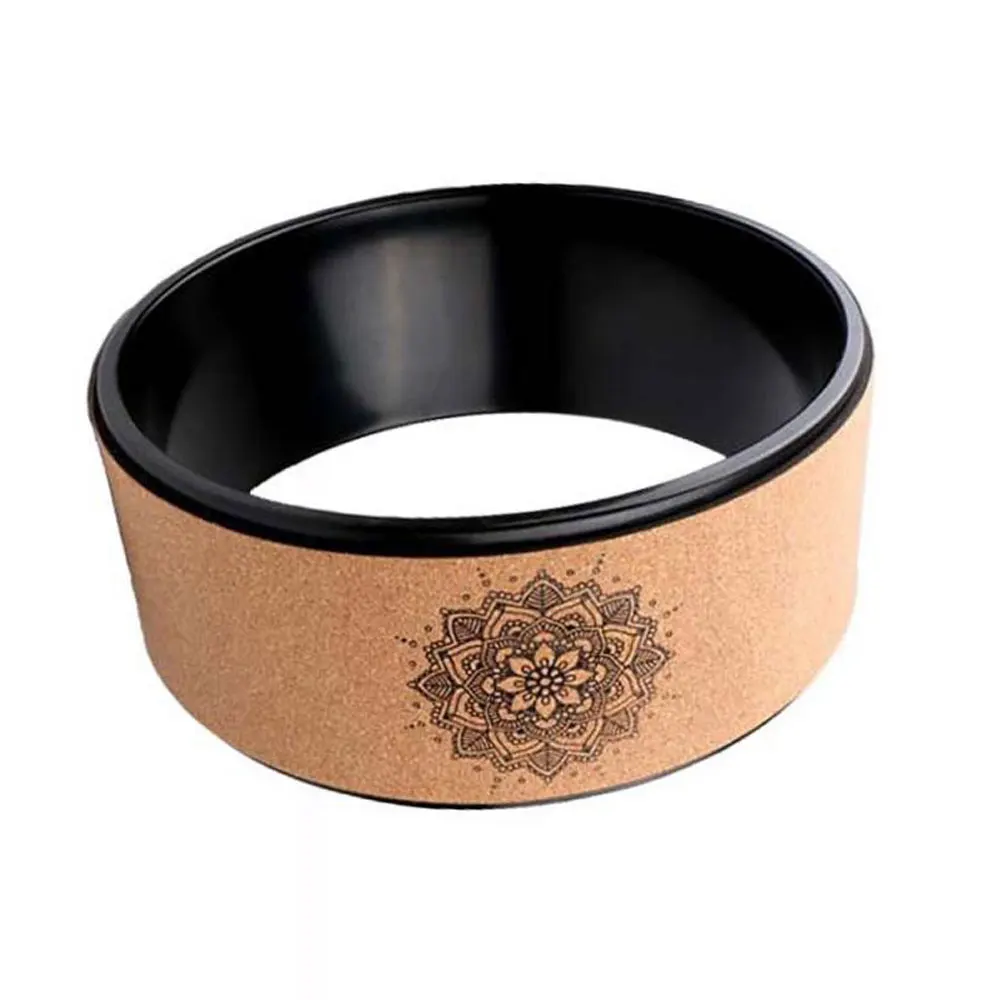 

Natural cork Yoga Wheel Back Training Yoga Ring Pilates with Buddha Lotus TPE Yoga Circles Gym Professional Fitness Equipment