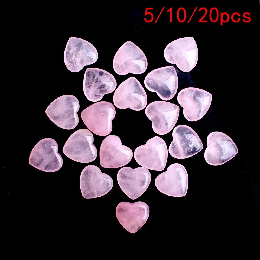 5/10/20 шт. натуральный розовый кварц сердце мини кристалл в форме сердца
