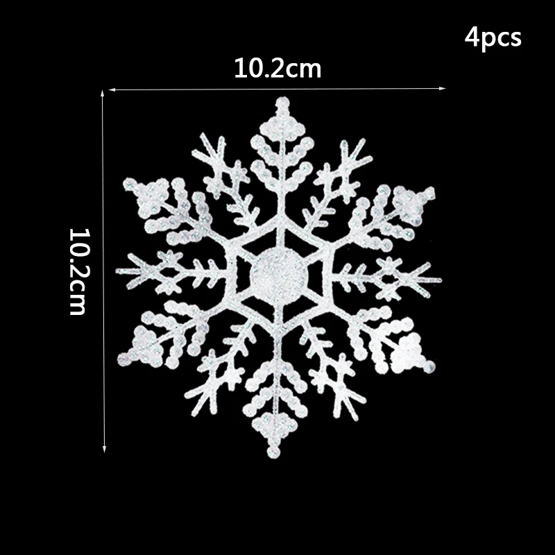 4pcs white Рождественские украшения для дома, гирлянда со снежинками, рождественские украшения для рождественской елки, Висячие оконные украшения, зимние Вечерние - Цвет: 4pcs white