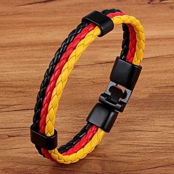 National Flag Design Pattern PU Leather Bracelet 2