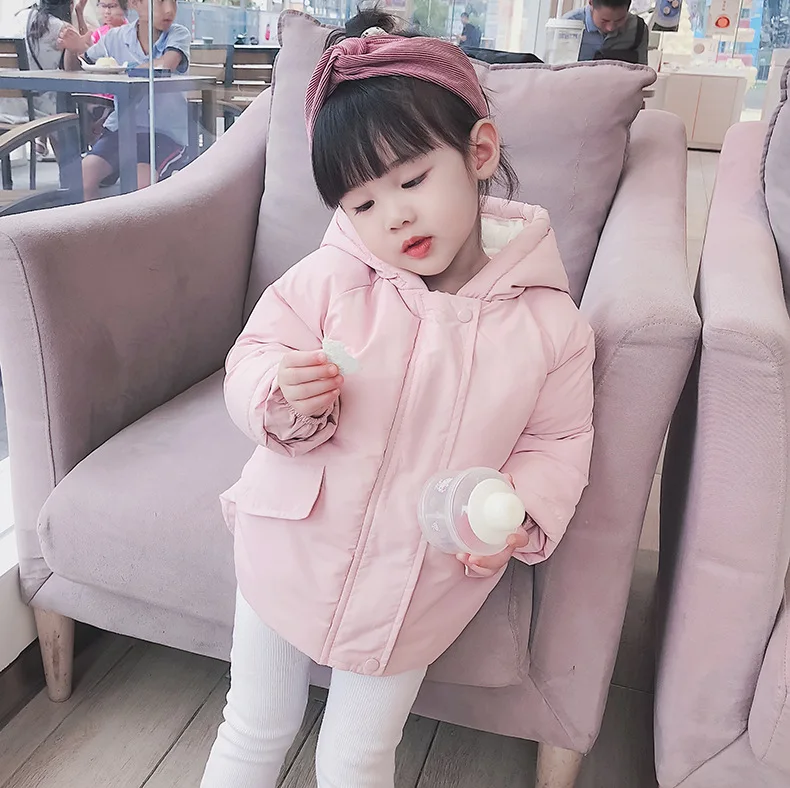 

Winter and Autumn Baby Boys and Girls clothes clothing Pure colour cap cotton jacket Heating and Thickening Coat Red pink black