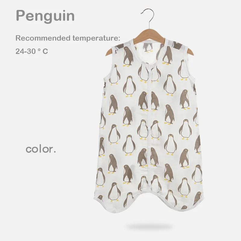 Penguin OLOEY/ хлопок, детский тонкий жилет для сна, спальный мешок, летний комплект белья, спальные мешки для новорожденных, Детские Мультяшные ножки унисекс, отдельно - Цвет: Penguin