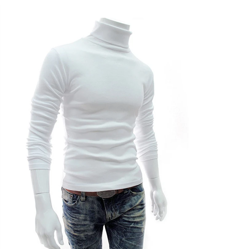 Новинка 2019 осенне зимний мужской свитер Мужская водолазка Одноцветный