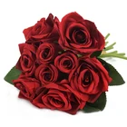 7 см 9 головок шелковые искусственные цветы розы Букет искусственных цветов букет невесты Рождество Свадьба домашвечерние шёлковые цветы для украшения