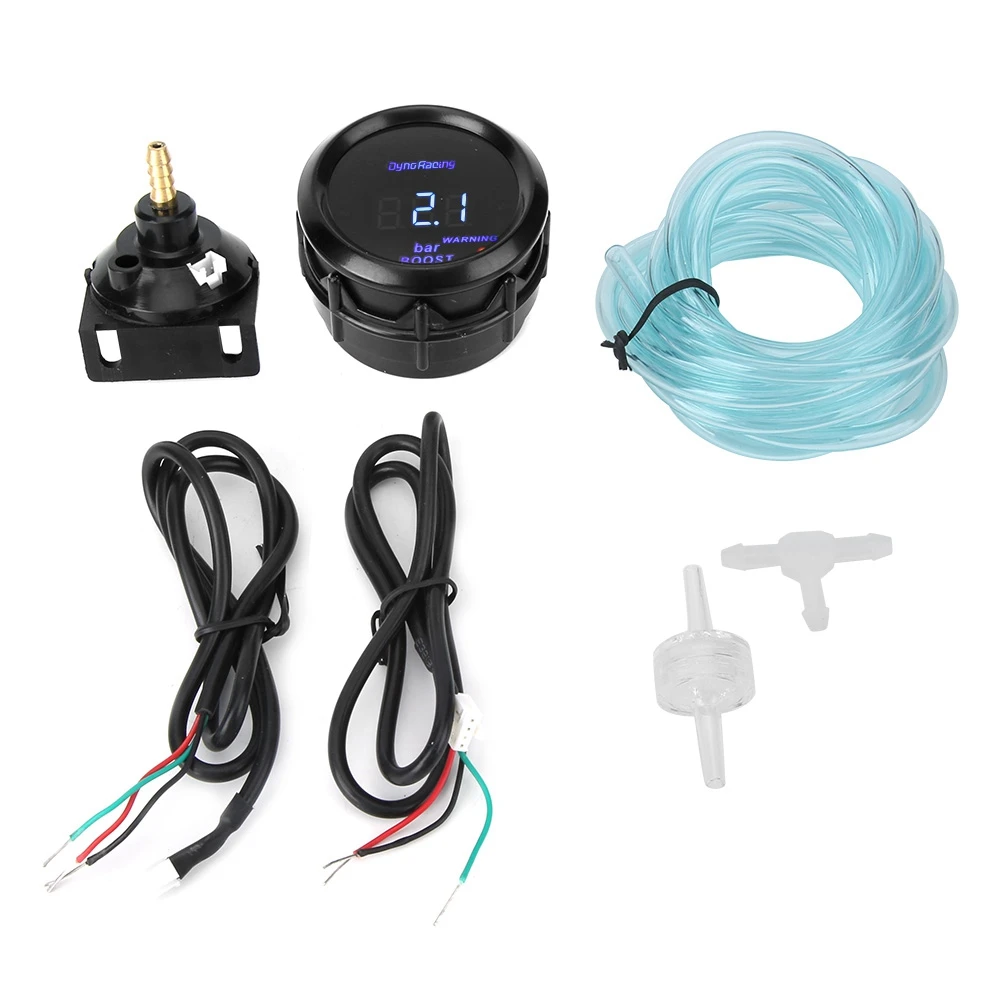 

2in/52mm Digital Boost Gauge Bar Automatic Black Shell Car Boost Meter for Gasoline Car 12V