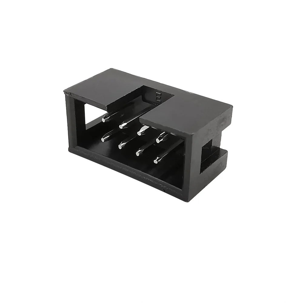5Pcs DC3 2.54mm 8 Pin Straight Male Plug Shrouded Pitch 2.54mm PCB IDC Socket Box Header JTAG