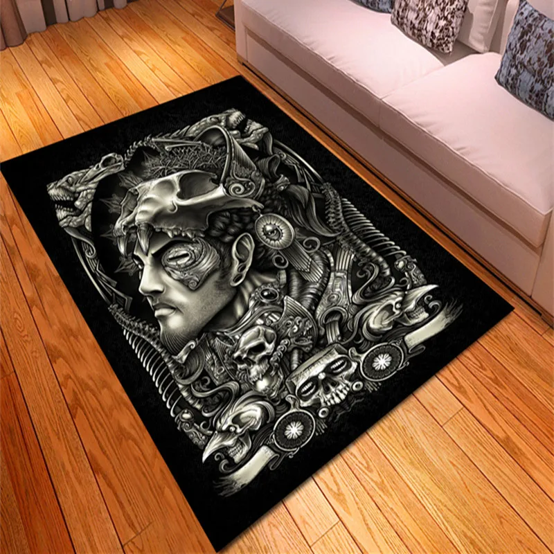 

Fashion Black skeleton Satan witch devil area hell carpet bedroom living room large carpet children's game room carpet