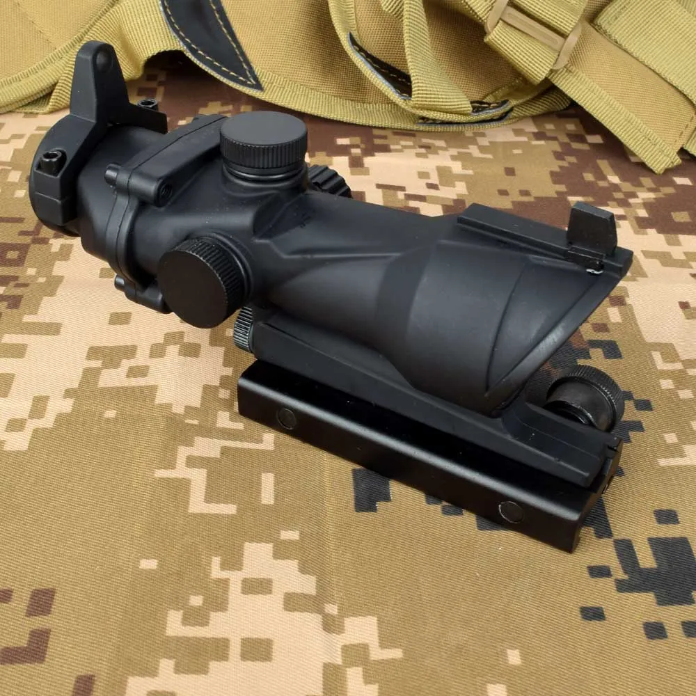 Охотничий прицел ACOG 1X32 тактический Красный Зеленый точечный прицел с подсветкой Оптический прицел с 20 мм Рельсом для страйкбола пистолет