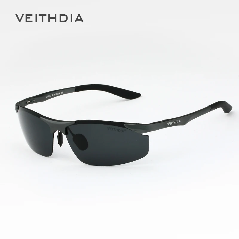 Мужские солнцезащитные очки без оправы VEITHDIA брендовые дизайнерские алюминиевые