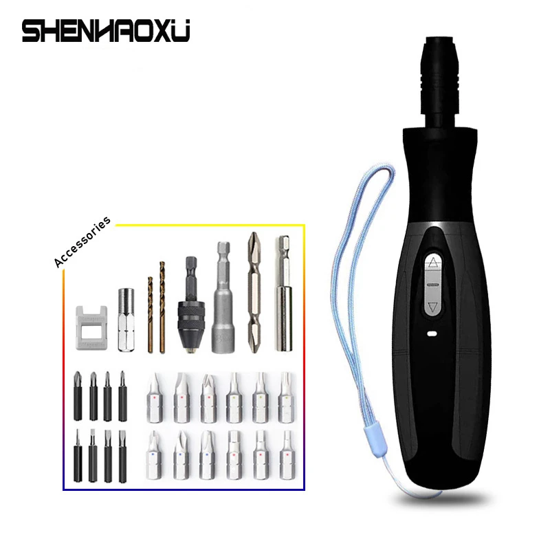 Super Cordless Electrical Screwdriver Mini Power Tool 2000Mah Rechargeable Multifucntion Manual And Automatic Double LED Light |