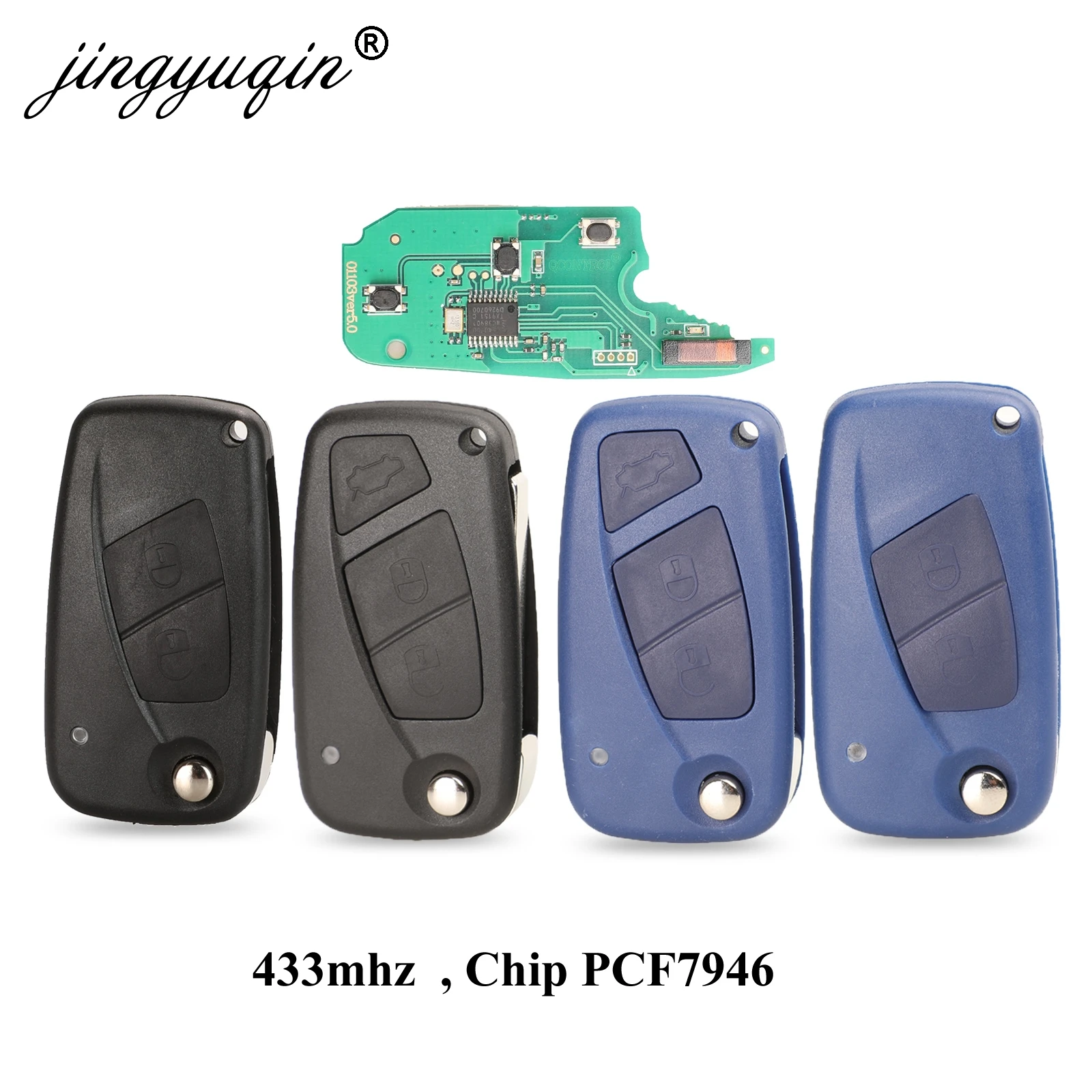 Jingyuqin 2 / 3 кнопки дистанционного ключа Delphi система 433 МГц для FIAt 500 Punto Ducato Stilo Panda Bravo