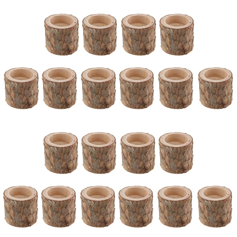 

20Pcs Raw Tree Stump Candle Holder Tealight Holder Stand for Wedding Party Decoration