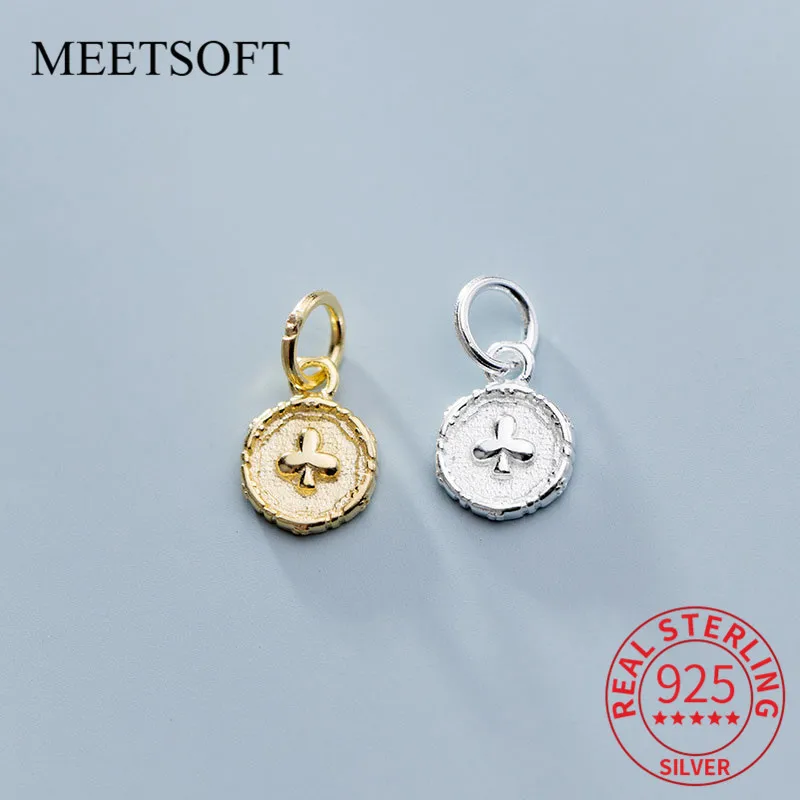 

MEETSOFT, модные подвески в виде серебряного клевера, украшения ручной работы «сделай сам» для предотвращения аллергии