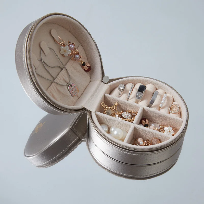 

Jewelry Organizer Travel Portable Cosmetic Case Leather Necklace Bracelet Watch Jewelry Storage Box Earring Holder Gift For Lady