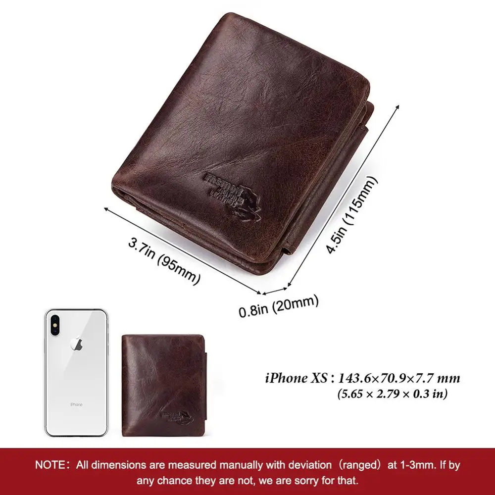 Мужские кошельки из натуральной кожи HUMERPAUL винтажный кошелек тройного сложения с