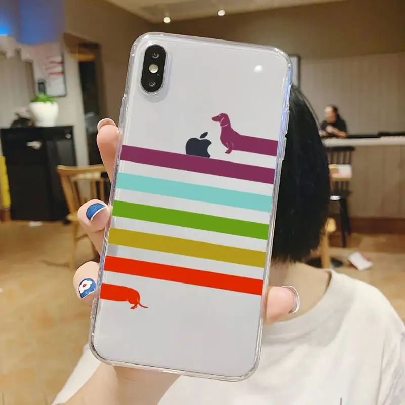 

Dachshund Silhouette Dog cute animal Phone Case Transparent soft For iphone 5 5s 5c se 6 6s 7 8 11 12 plus mini x xs xr pro max