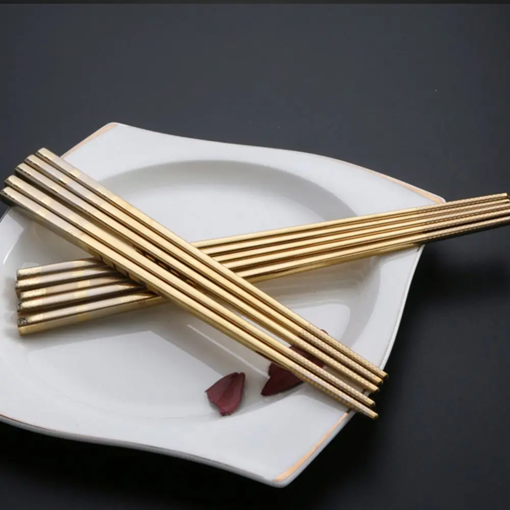 Горячая Распродажа 1 пара корейские полые палочки для еды из нержавеющей стали с