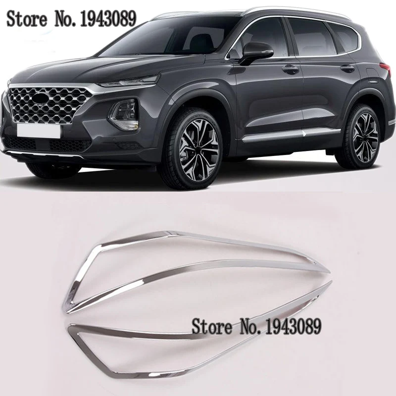 Для hyundai Santafe Santa fe ABS Хром Передняя фара Крышка лампы отделка передних фар век 2 шт аксессуары