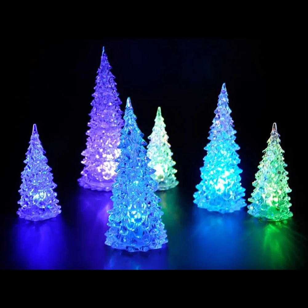 

1pcs Home Decoration Christmas Trees Ice Crystal Colorful LED Lighting Desk Decor Table Color Change Xmas Lamp Light Tree