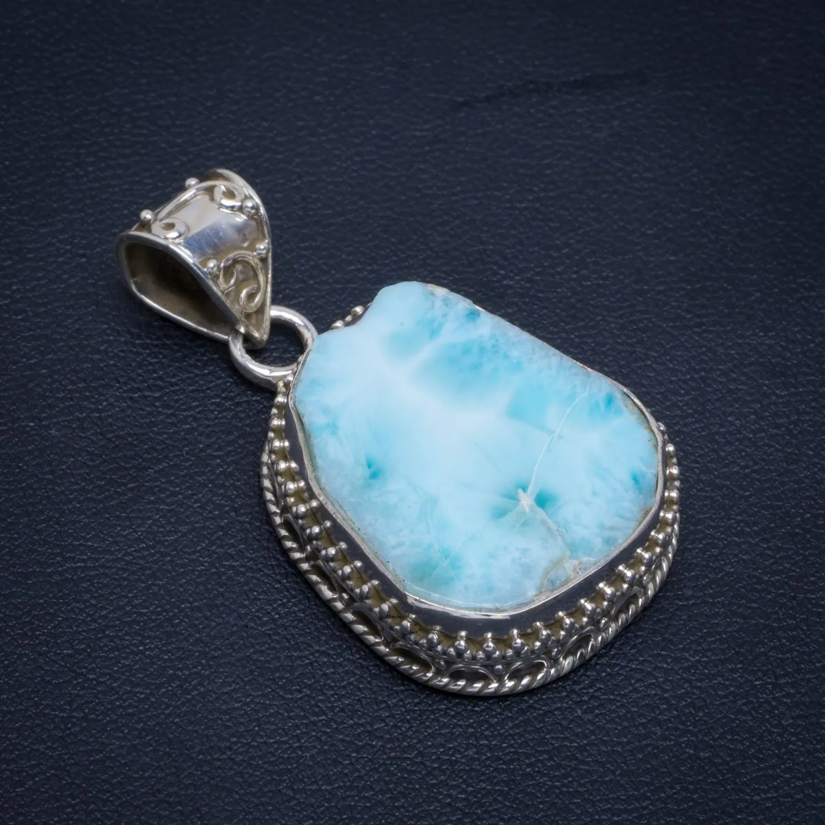 Натуральный Карибский Ларимар индийский кулон из стерлингового серебра 925 пробы