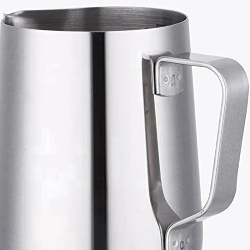 

Frothing Pitcher - Best Milk Frother Steamer Cup - Easy to Read Creamer Measurements Inside - Stainless Steel 350Ml