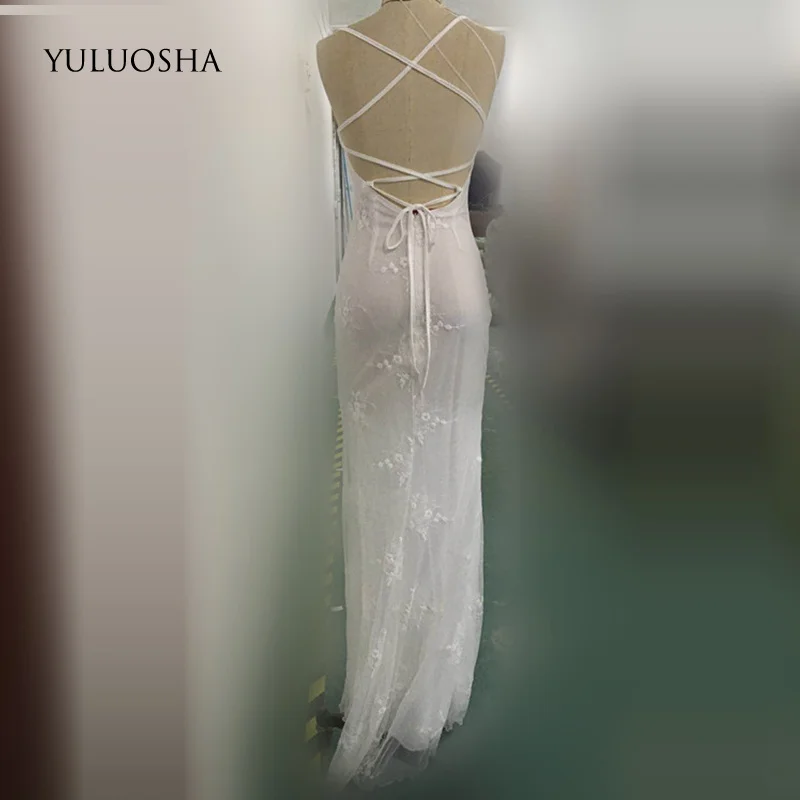 YULUOSHA сексуальные платья с v-образным вырезом на тонких бретельках открытой