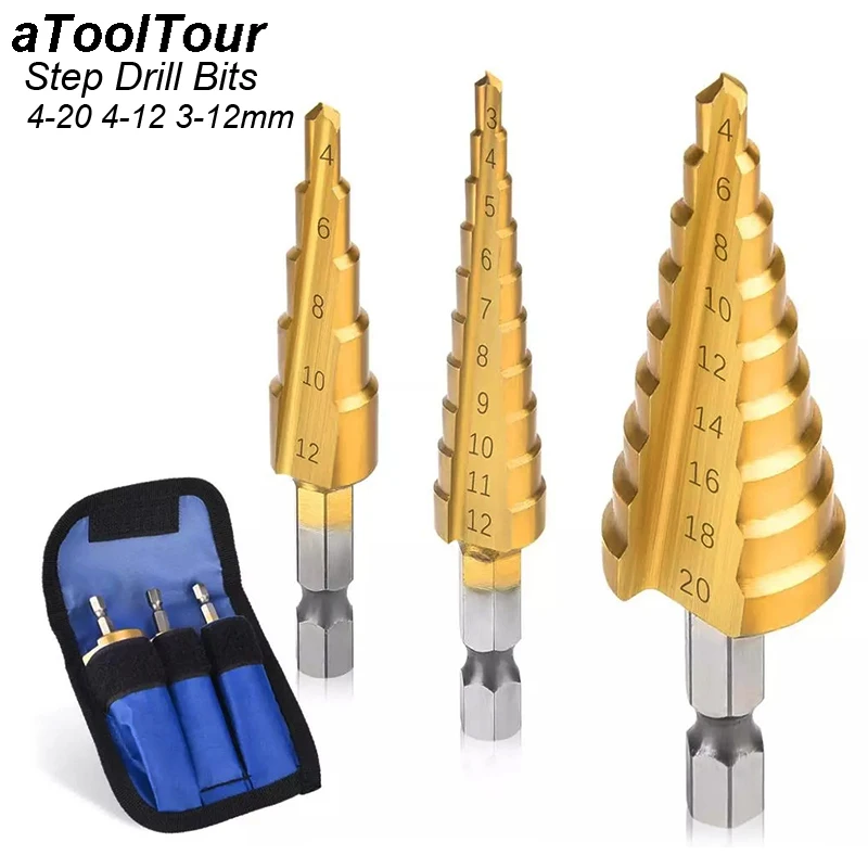 Высокоскоростное стальное ступенчатое сверло с прямым желобом конусное