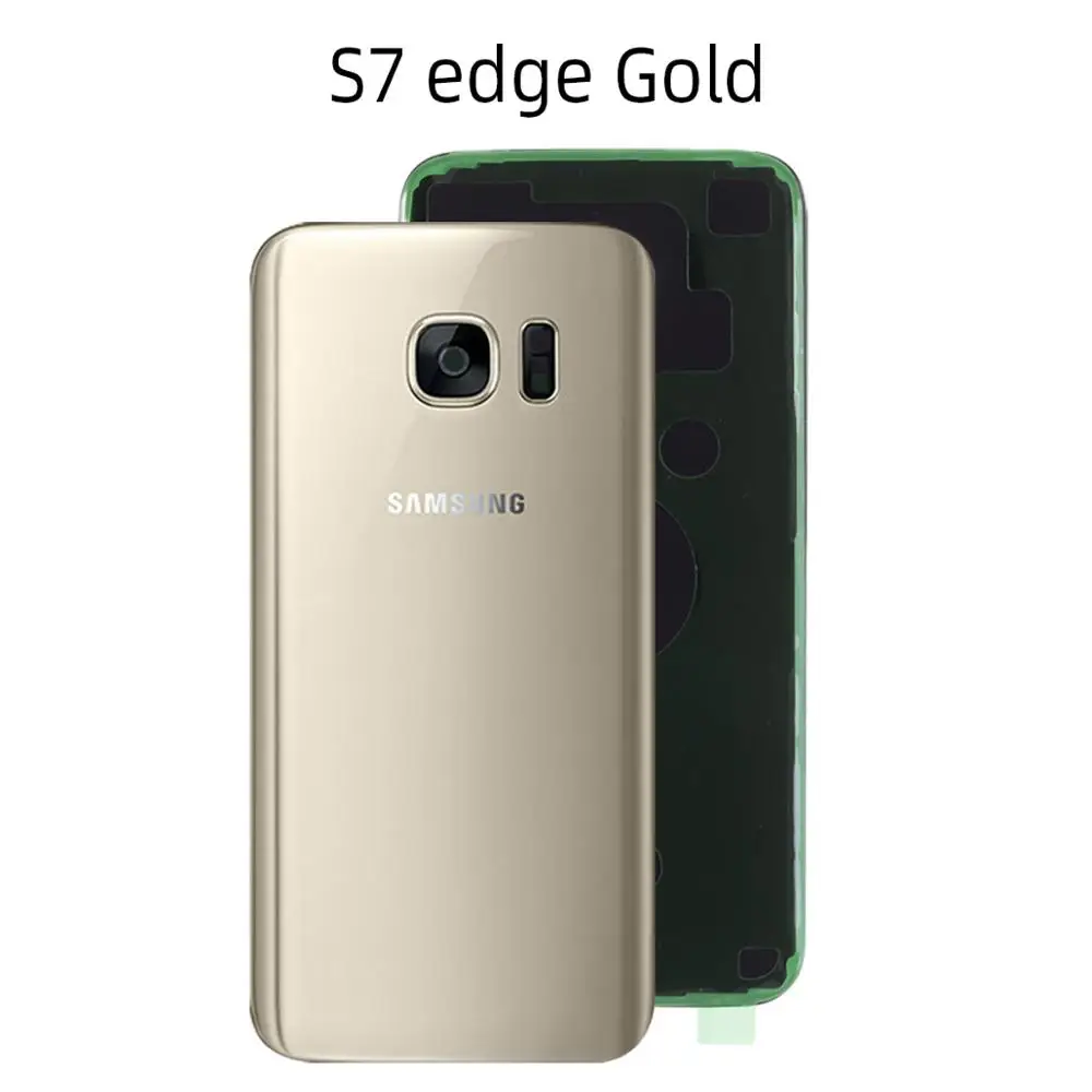 Батарея задняя крышка для samsung Galaxy S7 край G930F сзади Корпус Батарея двери случае Запчасти для авто - Цвет: Gold S7 edge