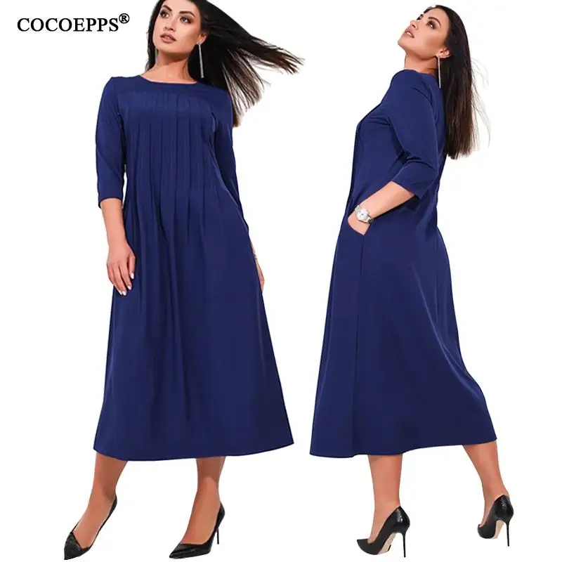 Женское платье большого размера элегантное вечернее трапеция длинное