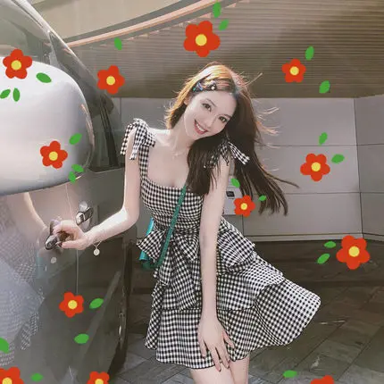 2020 летнее винтажное платье в клетку с бантом элегантное пляжное большого размера