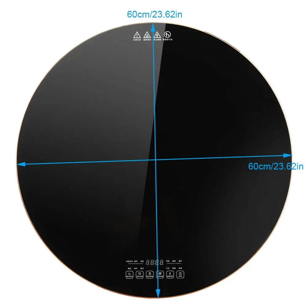 

Intelligent Food Warming Tray Multifunction Round Heat Preservation Hotting Board for Food Dishes Meal Insulation Holder AU Plug