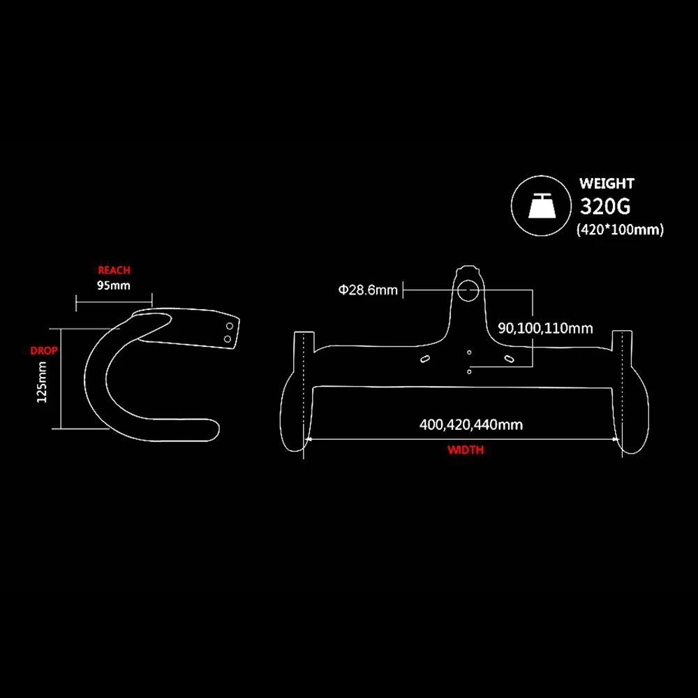 Глянцевая велосипедная Встраиваемая изогнутая планка из углеродного волокна 3K/UD