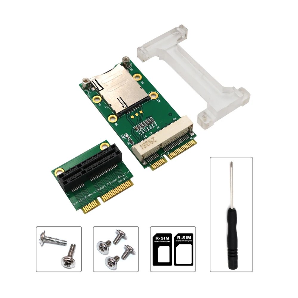 

Сетевая карта Mini PCIE, Вертикальное Крепление для Райзер-карты, для сетевого модуля 3G, 4G, WWAN, LTE, GPS, слот для SIM-карты для настольного компьютера