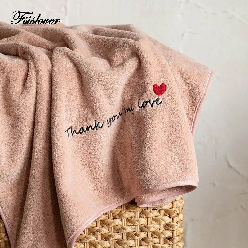 

Cotton Bath Towels Embroidery Wearable Beach Towel 70x140cm Bath Wrap Towel Bath Simple Twill Strong Water Absorption Bath Towel