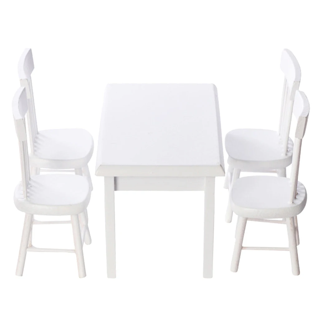 

1:12 Dollhouse Miniature Dining Table and Chairs Furniture Kitchen Decor