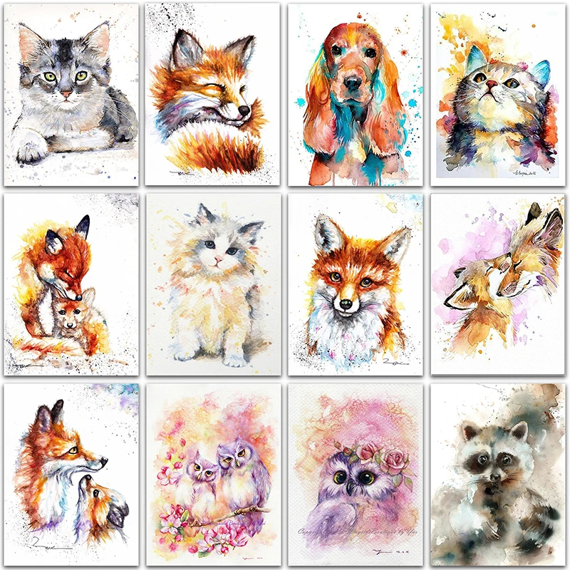 Алмазная картина 5D &quotсделай сам&quot животные кошка лиса собака Сова енот