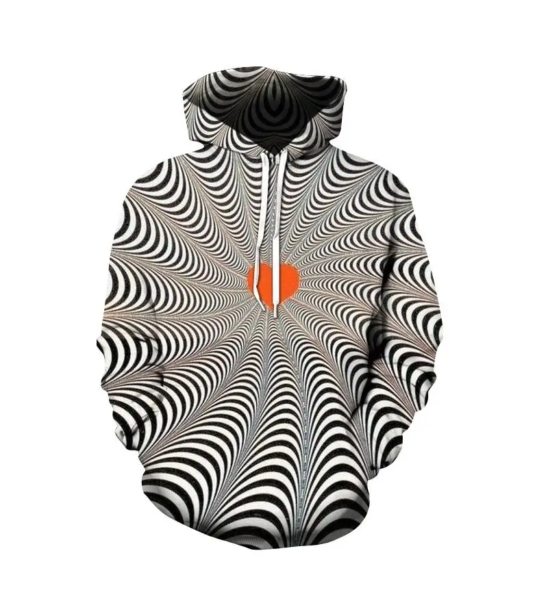 

Spring Autumn 3D Geometric Children's Hoodie Black White Stripe Men's Hoodies Fashion Casual Men Women Sweatshirt Paisley Hoodie