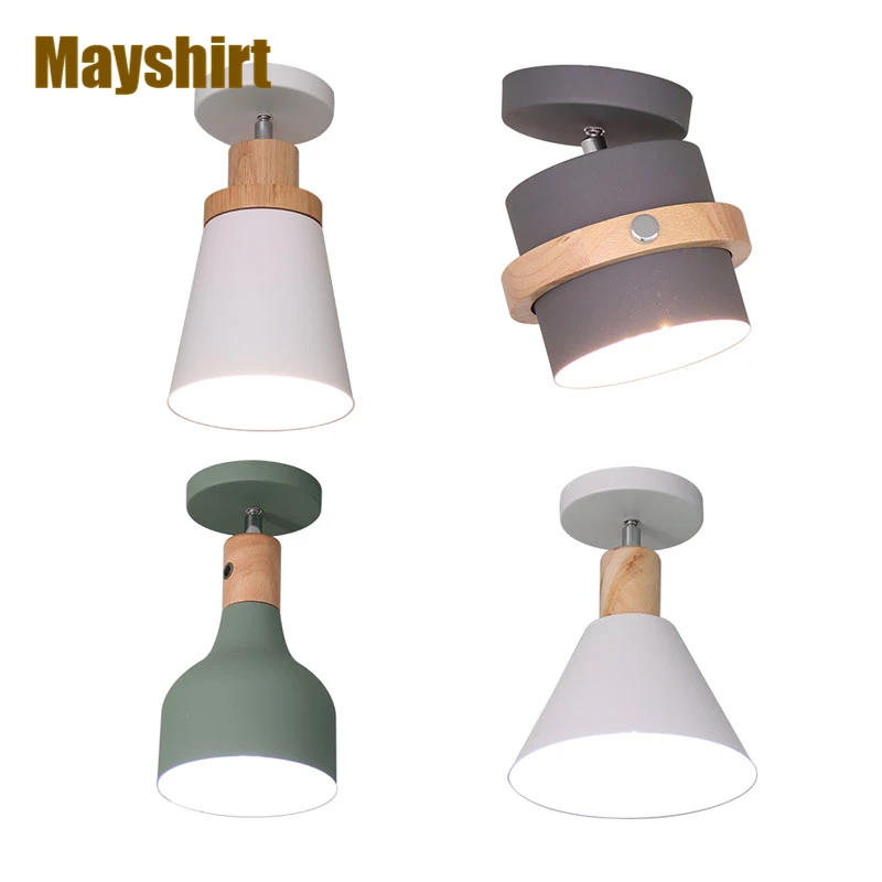 

Nordic Led Ceiling Lights Modern Iron Wood Ceiling Lamp Home Loft Decor Living Room Lights Bedroom Lamp Kitchen Light Fixtures
