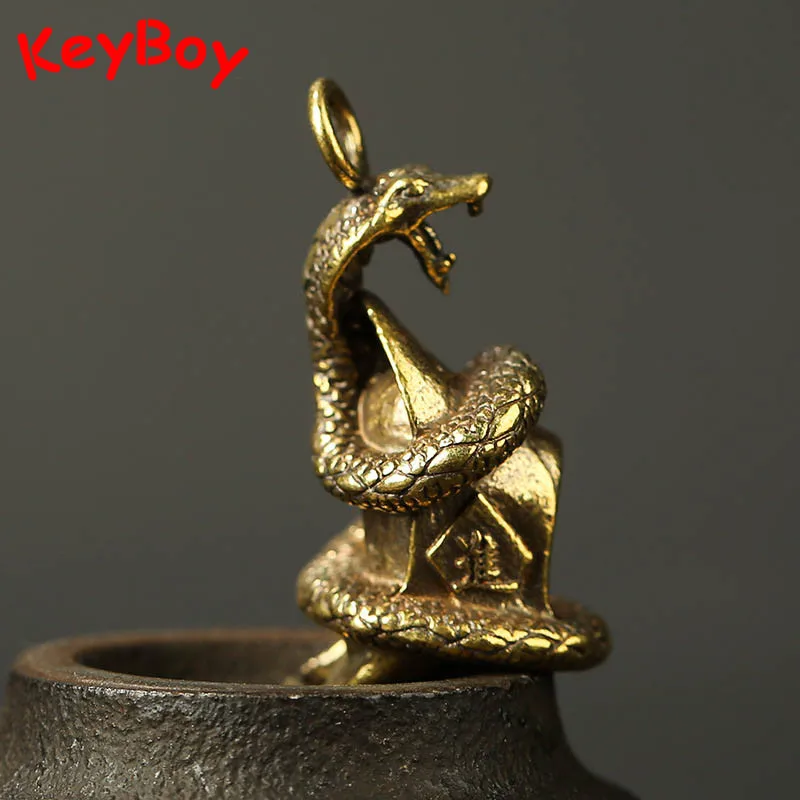 Брелок для автомобиля из чистой меди подвесная подвеска латунный Змеиный слиток