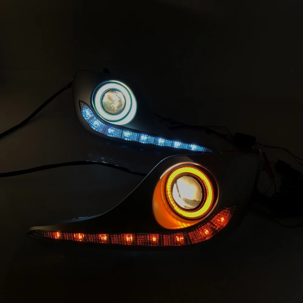 Противотуманная фара в сборе Osmrk для Toyota Highlander cob angel eye светодиодные дневные