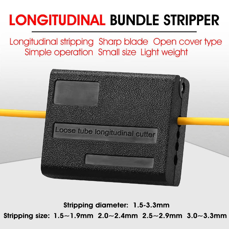 Fiber Stripper Open Cover Type 1.5-3.3mm Longitudinal Beam Pipe Opener Loose Tube Cable Opener Peeler Sunroof Knife Slitter