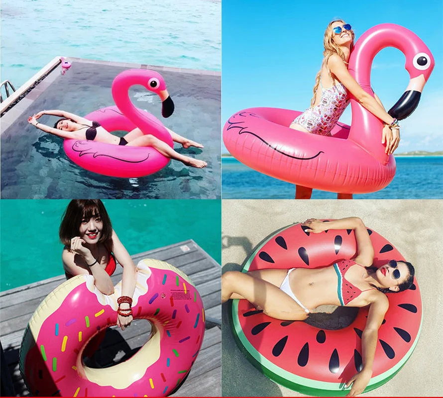 

Ins Hot Heart Giant Swimming Ring Flamingo Unicorn Inflatable Pool Float Swan Pineapple Floats Toucan Peacock Water Toys