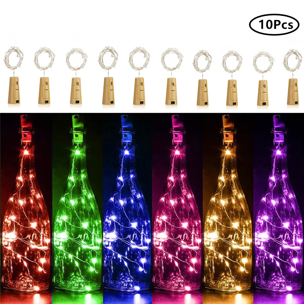 75 см 15 светодиодов Лампа для бутылки вина в форме пробки Звездный струнный