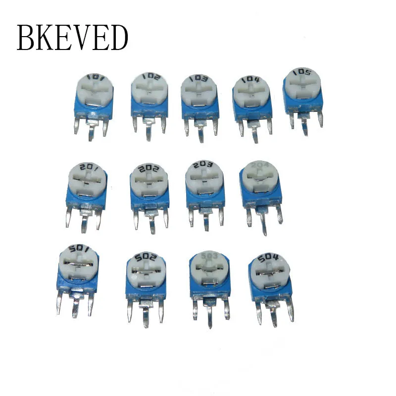 65 шт. RM063 набор вертикальных синих и белых регулируемых резисторов 100 Ом 1 м ом 13